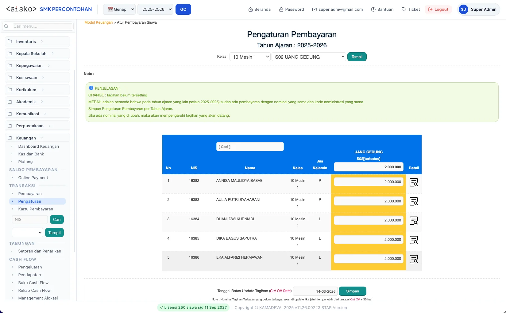 Pengaturan Pembayaran